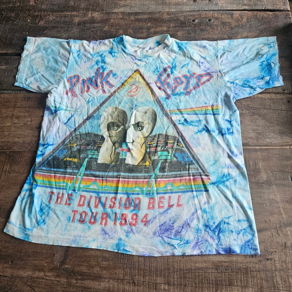 Vintage Pink Floyd The Division Bell Tour 1994 Tie Dye Shirt Single Stitch 90s